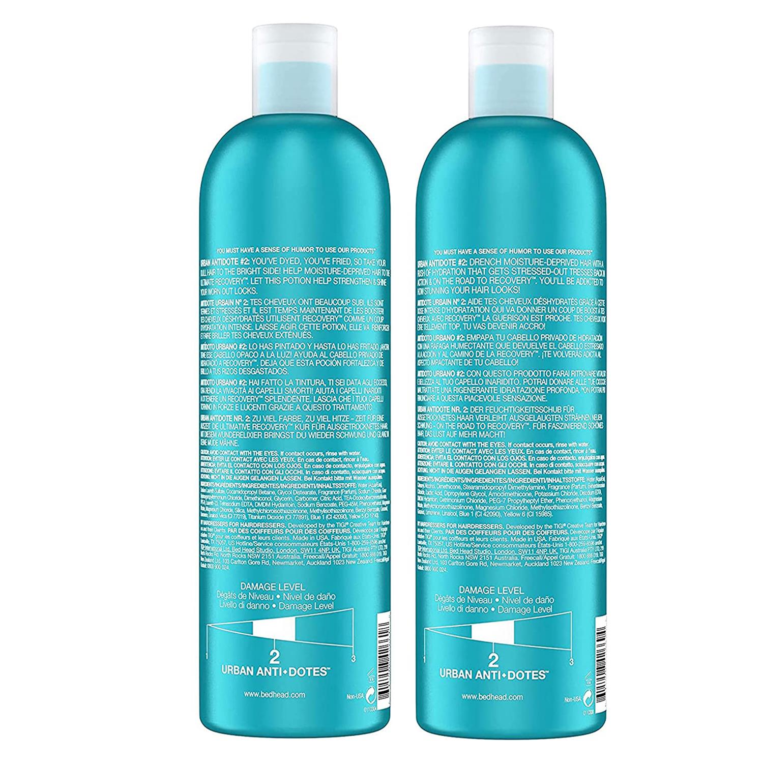 Bed Head by TIGI Rehab Recovery Shampoo & Conditioner Duo for Dry Hair 750ml