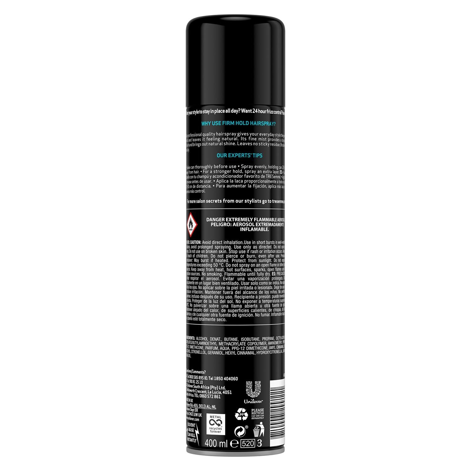 TRESemme 24 Hours Frizz Control Firm Hold 3 Hairspray 400ml