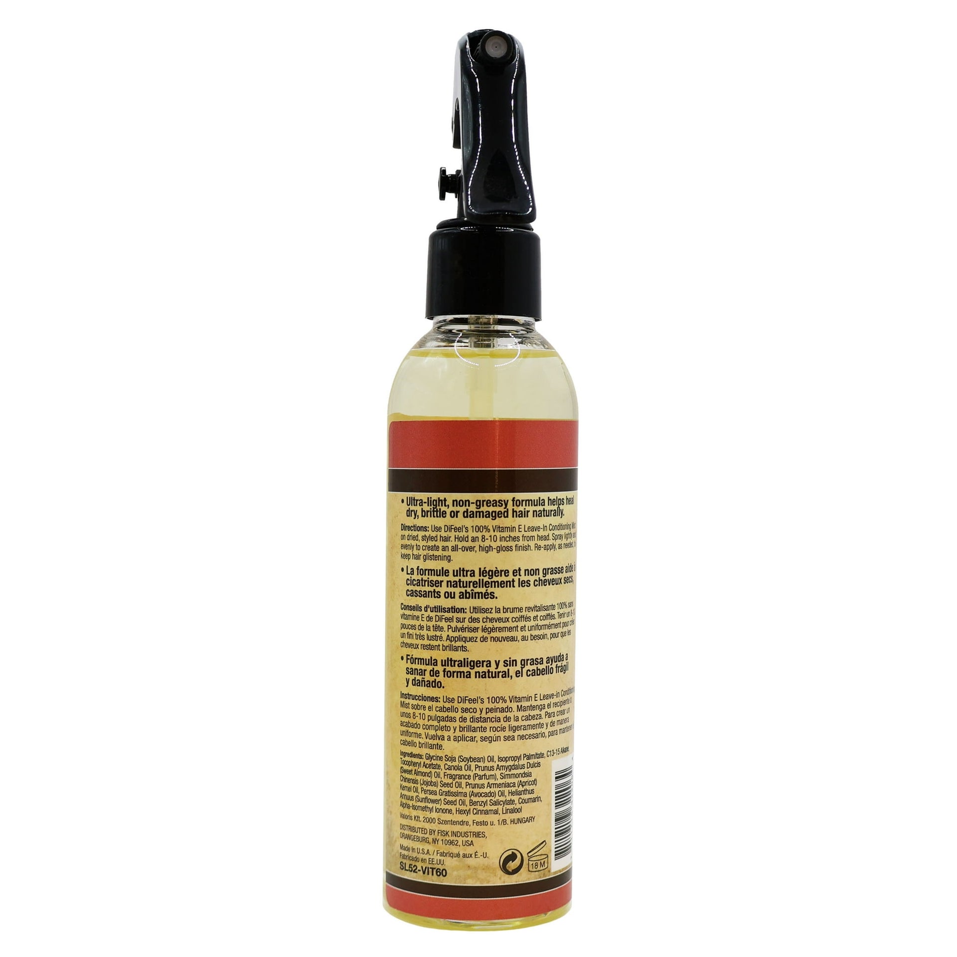 Difeel Vitamin E Anti Frizz Leave In Conditioning Spray 177ml