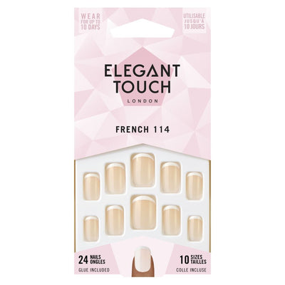 Elegant Touch French 114 Nail With Glue 24 Nails
