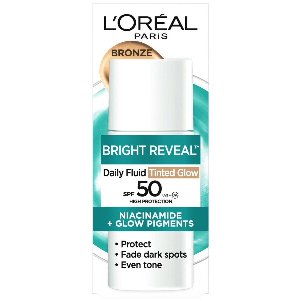 Loreal Bright Reveal Daily Fluid Tinted Glow SPF50 Bronze 50ml