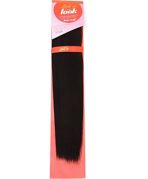Gold 22 The Look Synthetic 5 Pieces Clip On Yaki Hair Extension