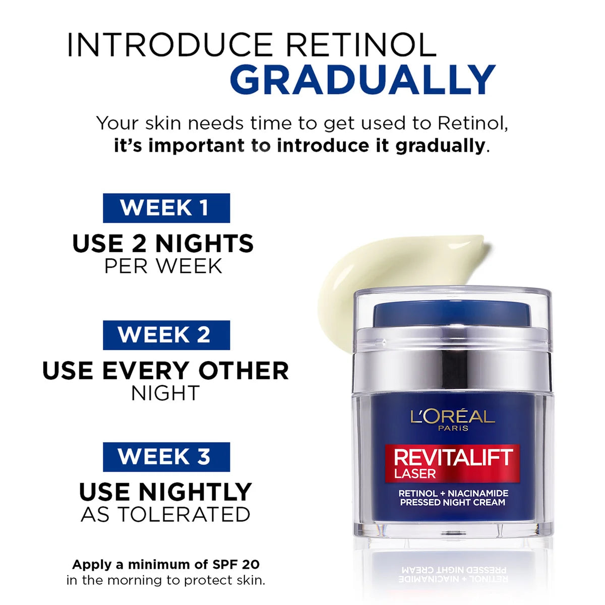 Loreal Revitalift Laser Retinol Niacinamide Pressed Night Cream 50ml