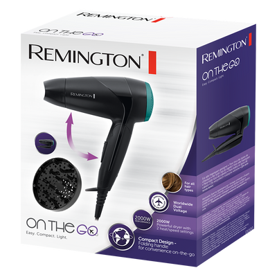 Remington On The Go D1500 Compact Hair Dryer Black