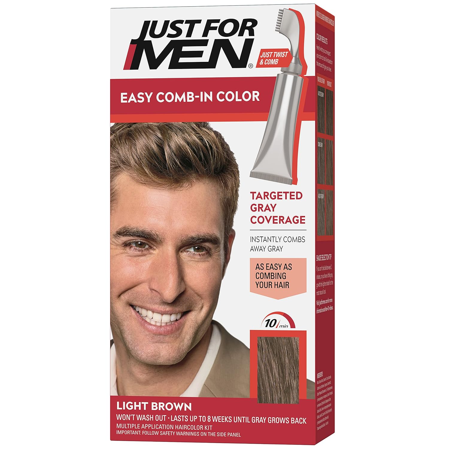 Just For Men Easy Comb-In Color Mens Hair Dye Full Grey Coverage Hair Color