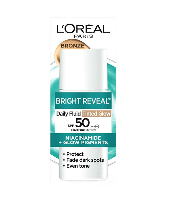 loreal Bright Reveal Daily Fluid Tinted Glow SPF50 Bronze