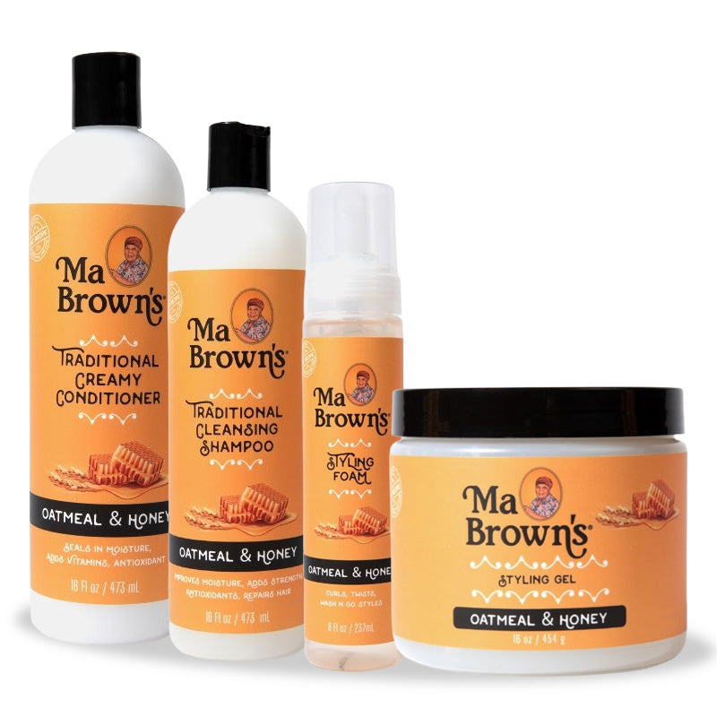Ma Browns Traditional Oatmeal & Honey Haircare Range Styling Foam & Gel Pomade