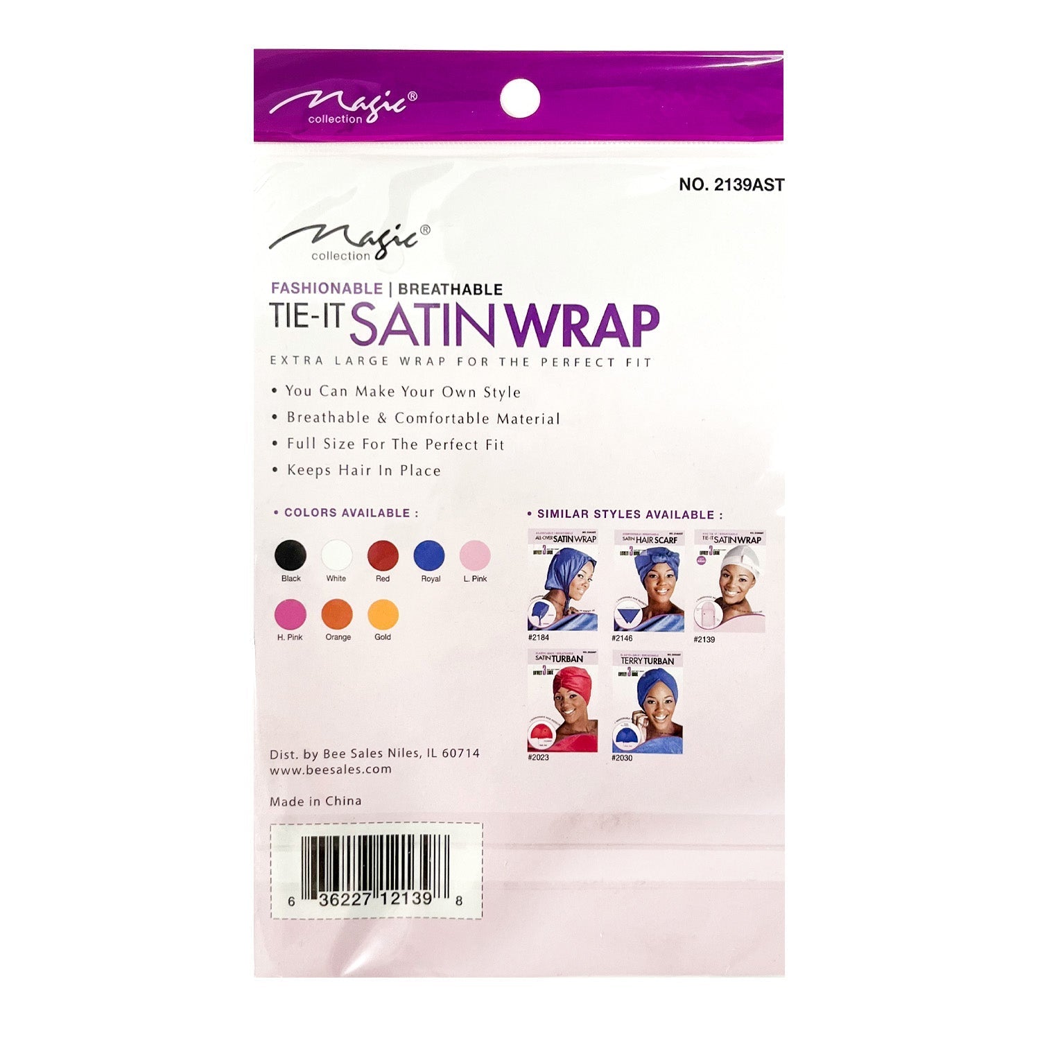 Bee Sales Magic Collection Tie It Satin Wrap 2139AST