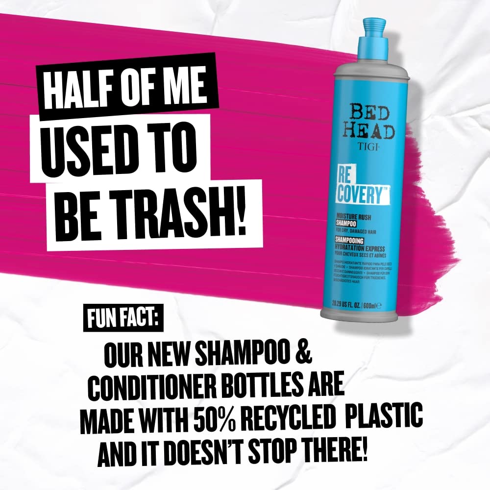 Bed Head by TIGI Recovery Moisturizing Shampoo, For Dry Damaged Hair 400ml/600ml