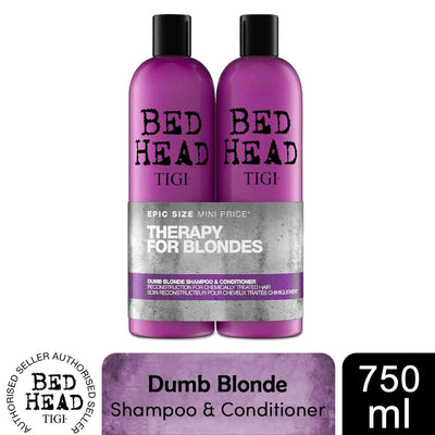 Bed Head by TIGI Shampoo & Conditioner Dumb Blonde Duo for Damaged Hair, 750ml
