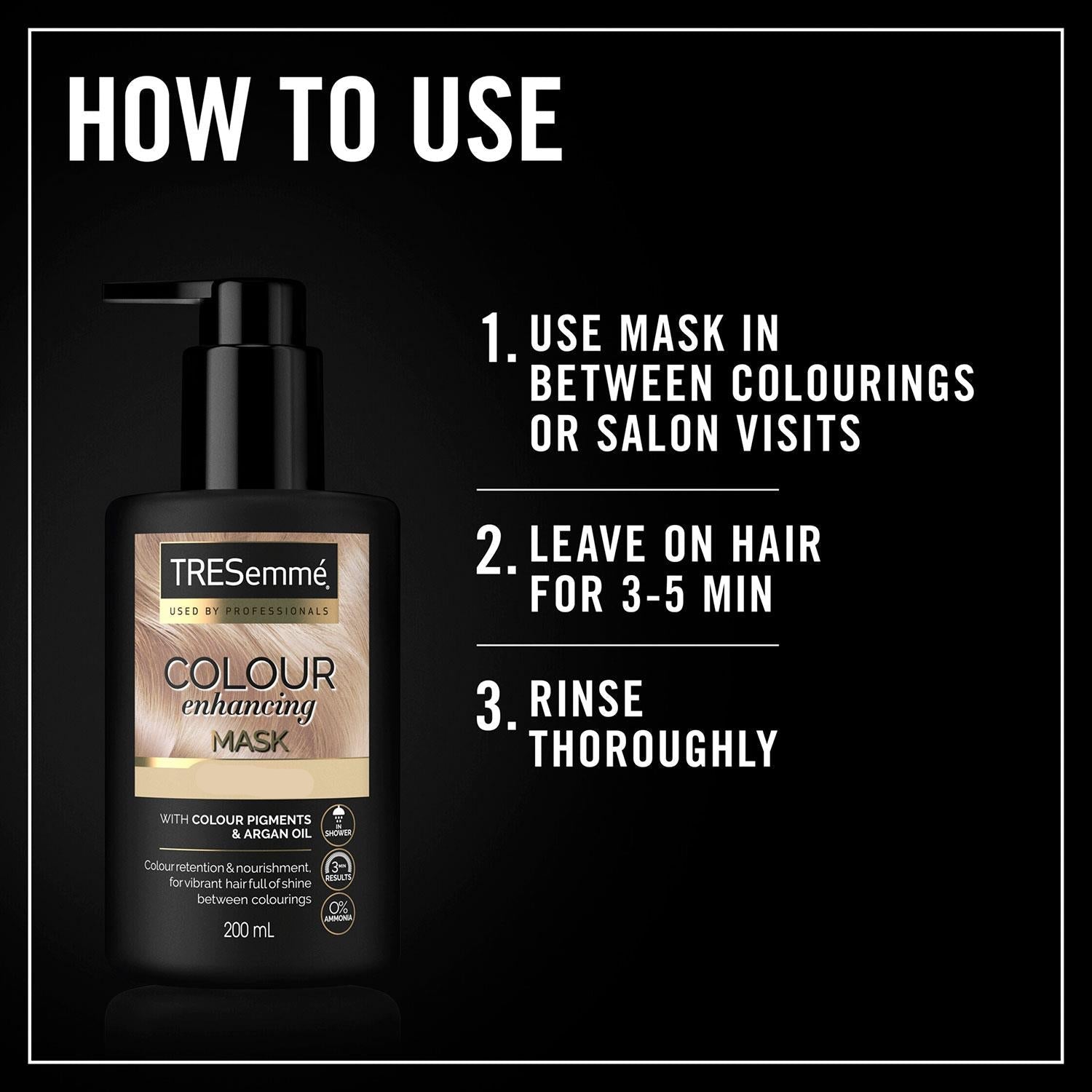 TRESemme Warm Blonde Color Enhancing Mask with Colour Pigment & Argan Oil 200ml