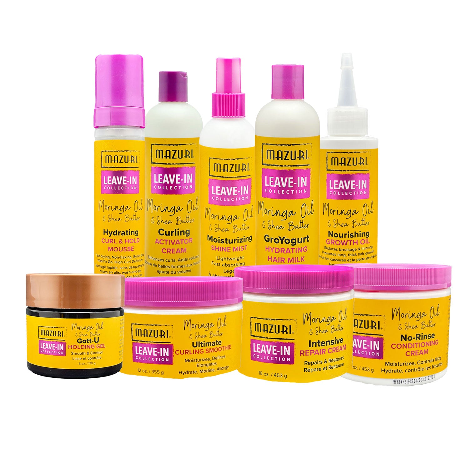 Mazuri Leave-In Collection | Curling Smoothie, Gel Creams Oils Mousse Full Range