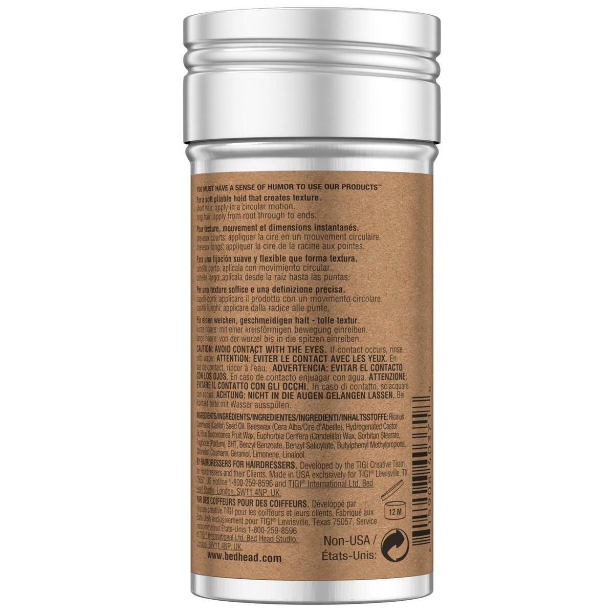 Bed Head by TIGI for Mens Hair Wax Stick for Strong Hold 73g