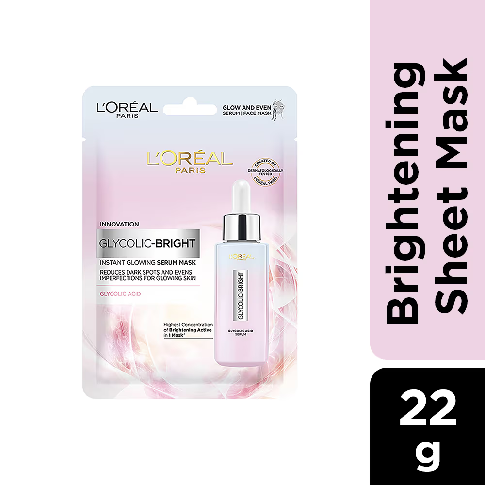 Loreal Innovation Glycolic Bright Instant Glowing Serum Mask 22g