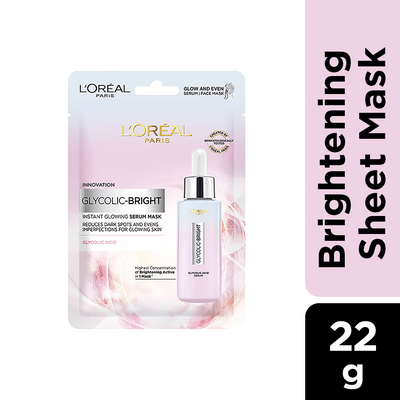 Loreal Innovation Glycolic Bright Instant Glowing Serum Mask 22g