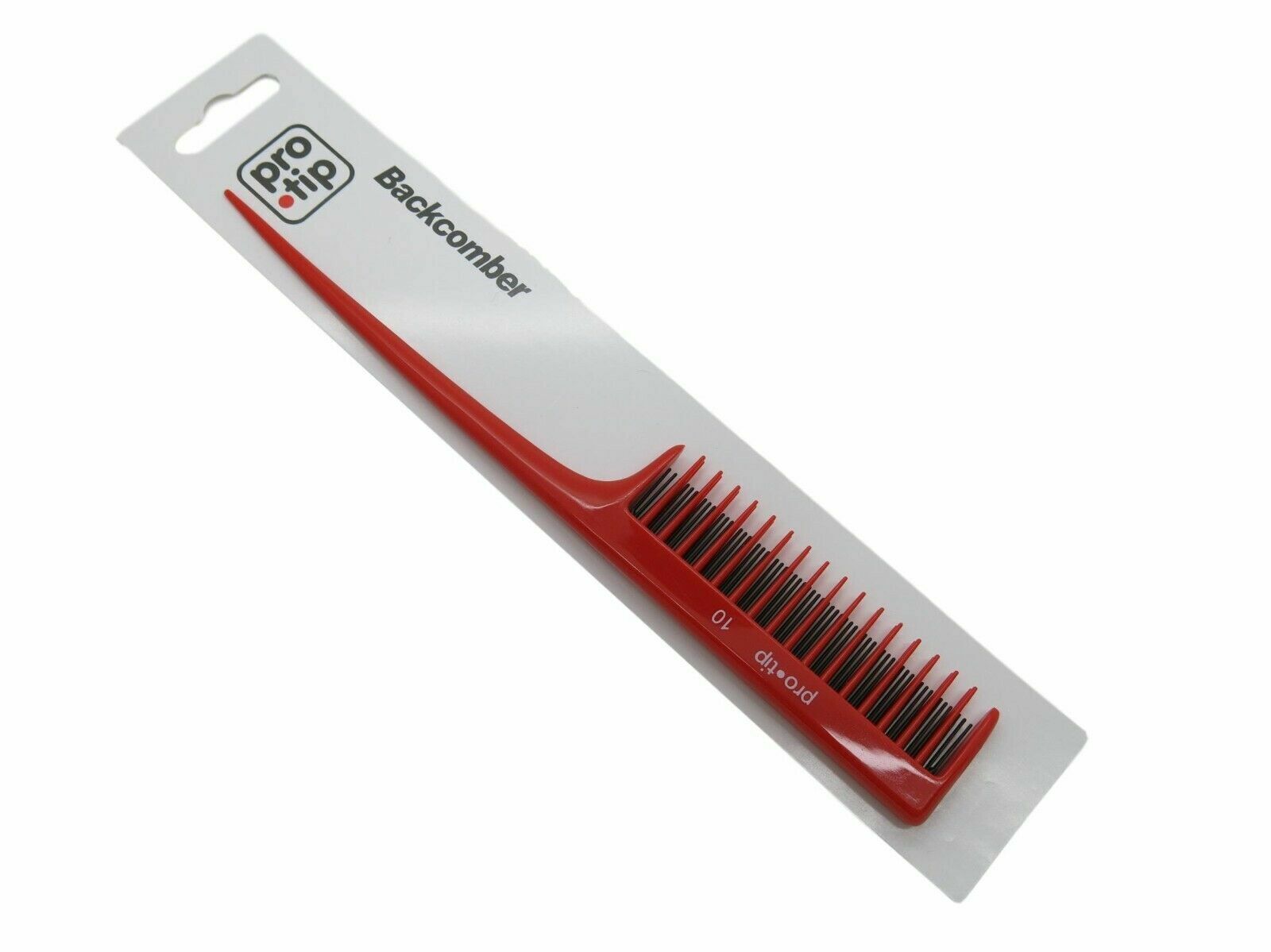 DENMAN PTC10 PRO TIP 10 HAIRDRESSING BACK COMBING TAIL COMB RED