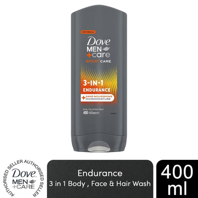 Dove Men Care Sport Care 3 In 1 Endurance Body Face And Hair Wash 400ml