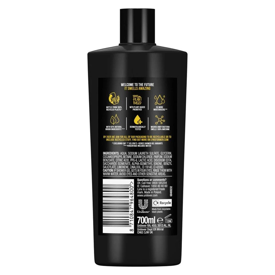 Lynx Black 3 In 1 All Day Fresh Body Wash 700ml