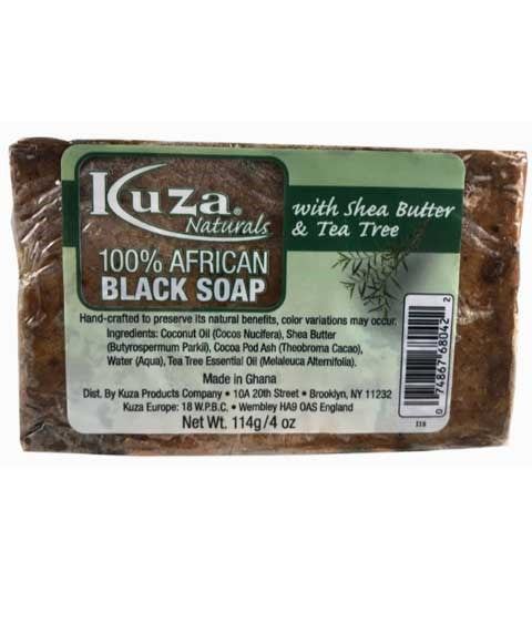 kuza African Black Soap With Shea Butter And Tea Tree