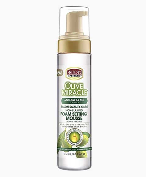 African Pride Olive Miracle Anti Breakage Foam Setting Mousse