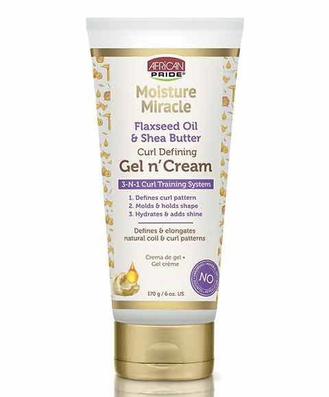 African Pride Moisture Miracle Flaxseed Oil And Shea Butter Gel N Cream