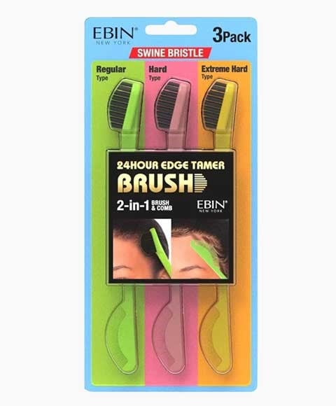 EBIN New York 24H Swine Bristle 2In1 Edge Tamer Brush