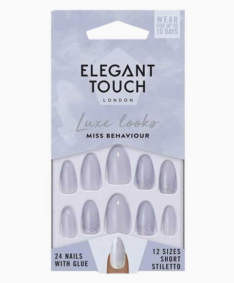 Elegant Touch Luxe Looks Miss Behaviour Nails With Glue
