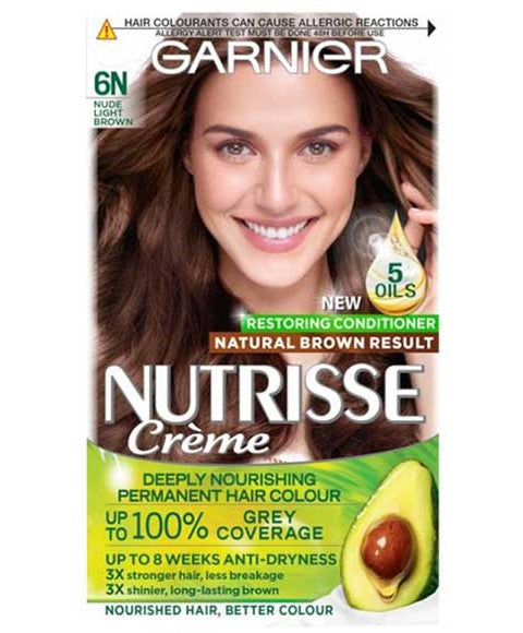 Garnier Nutrisse Creme Permanent Nourishing Hair Color 6N Nude Light Brown