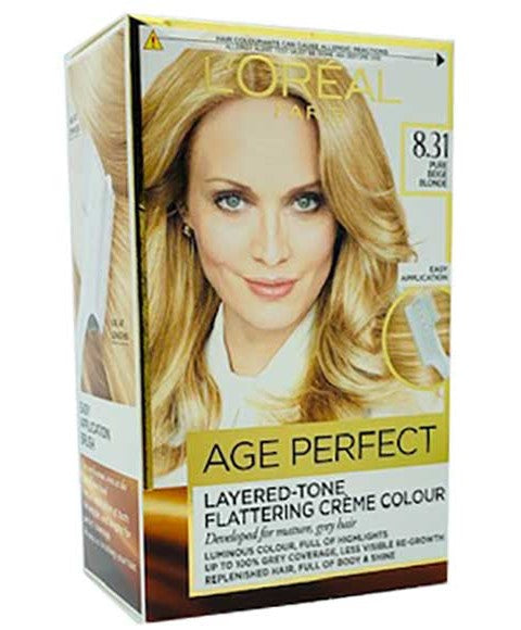 Loreal Age Perfect Layered Tone Flattering Creme Color 8.31 Pure Beige Blonde