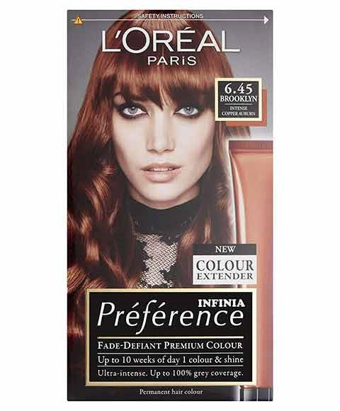 Loreal Preference Infinia Permanent Color 6.45 Brooklyn Intense Copper Auburn