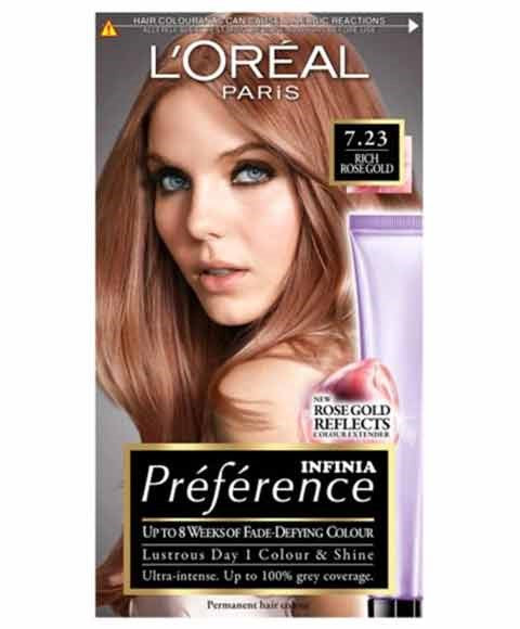 Loreal Preference Infinia Permanent Color 7.23 Rich Rose Gold