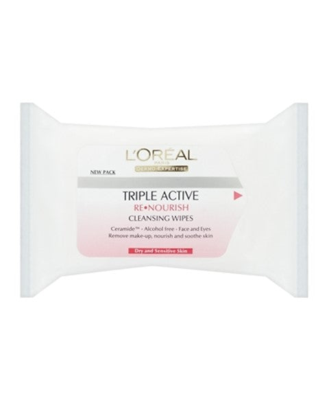 Loreal Triple Active Re Nourish Cleansing Wipes