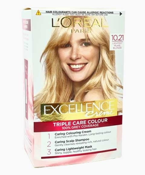 Loreal Excellence Creme Triple Care Colour 10.21 Lightest Pearl Blonde