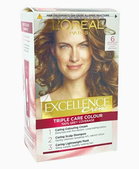 Loreal Excellence Creme Triple Care Colour 6 Natural Light Brown