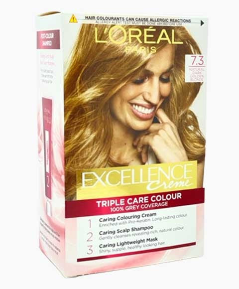 Loreal Excellence Creme Triple Care Colour 7.3 Natural Dark Golden Blonde