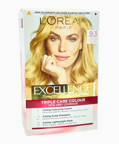 loreal Excellence Creme Triple Care Colour 9.3 Natural Light Golden Blonde