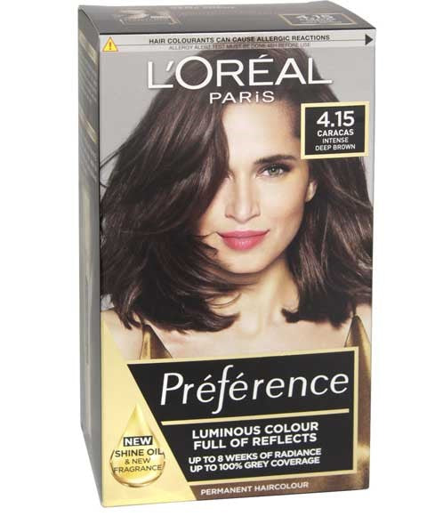 Loreal Preference Infinia Permanent Color 4.15 Caracas Iced Chocolate