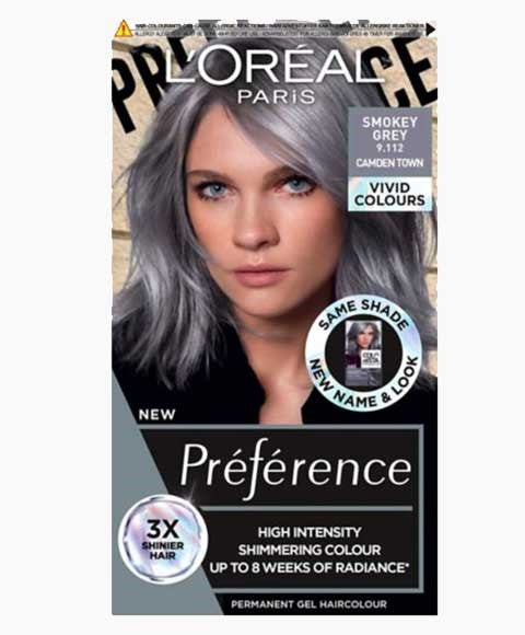 Loreal Preference High Intensity Permanent Gel Hair Colour Smokey Grey