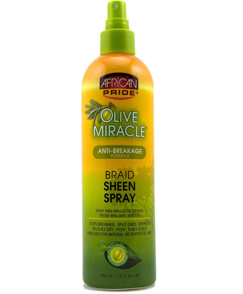 African Pride Olive Miracle Anti Breakage Braid Sheen Spray 