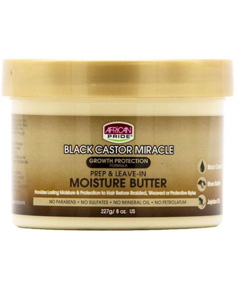 African Pride Black Castor Miracle Prep And Leave In Moisture Butter