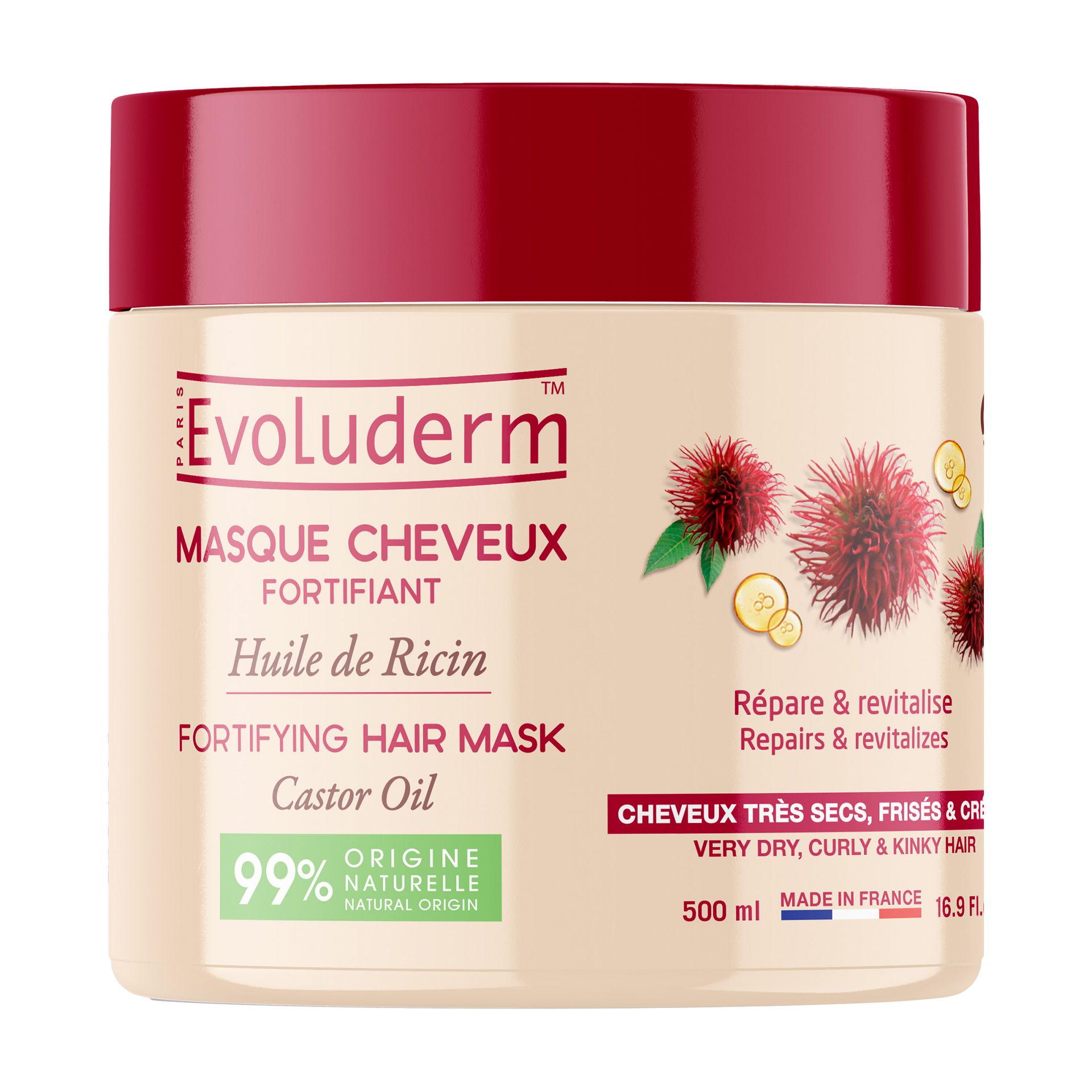 Evoluderm Fortifying Hair Mask Castor Oil 500ml