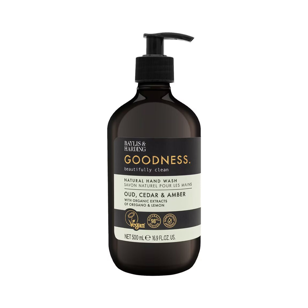 Baylis And Harding Goodness Oud Cedar And Amber Natural Hand Wash 500ml