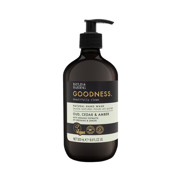 Baylis And Harding Goodness Oud Cedar And Amber Natural Hand Wash 500ml