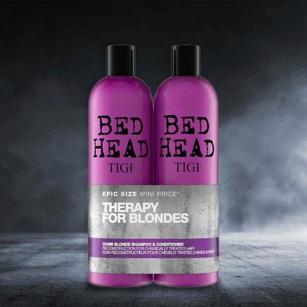 Bed Head by TIGI Shampoo & Conditioner Dumb Blonde Duo for Damaged Hair, 750ml - Afro Hair Boutique