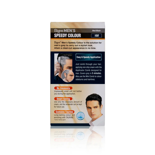 Bigen Mens Speedy Hair Colour Easy & Smooth Application Real Black 100 - Afro Hair Boutique