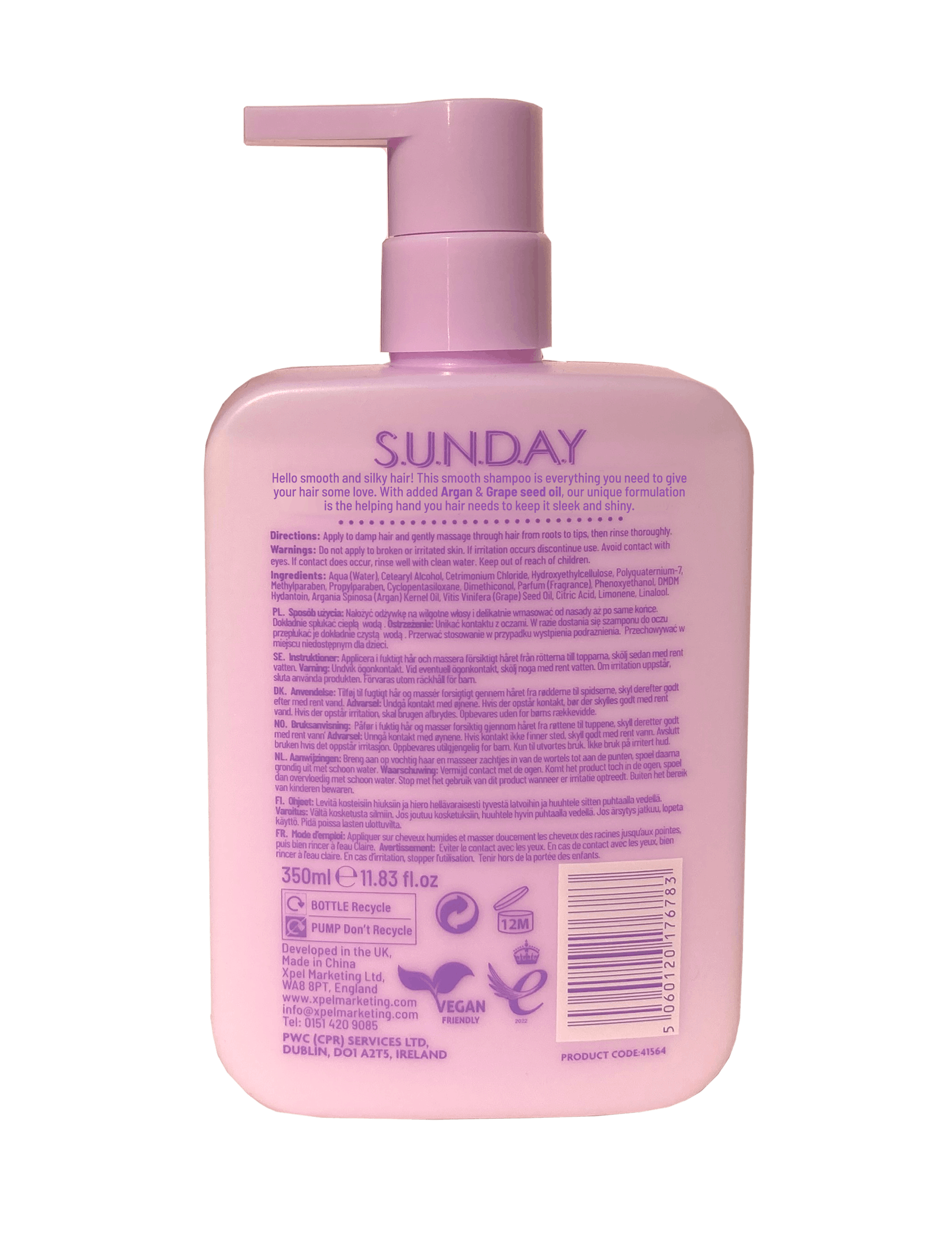 Xpel Marketing Sunday Smooth Shampoo 350ml