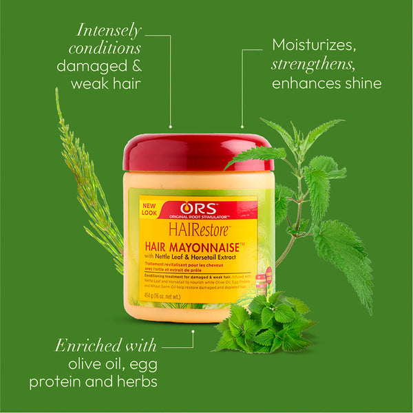 ORS Hairestore Hair Mayonnaise With Nettle And Hetail Extract 227g, 454g / 908g - Afro Hair Boutique