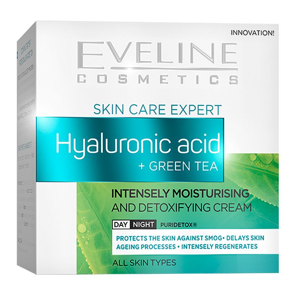 Eveline Skincare Expert Hyaluronic Acid Intensely Moisturising Detoxifying Cream 50ml