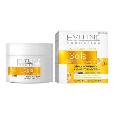 Eveline Skin Care Expert 3 Oils Deeply Nourishing Restoring Cream 50ml