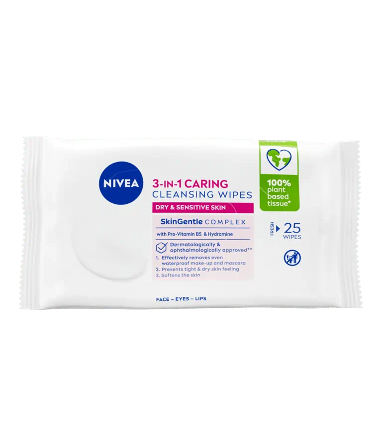 Nivea 3In1 Caring Cleansing Wipes 25 Wipes